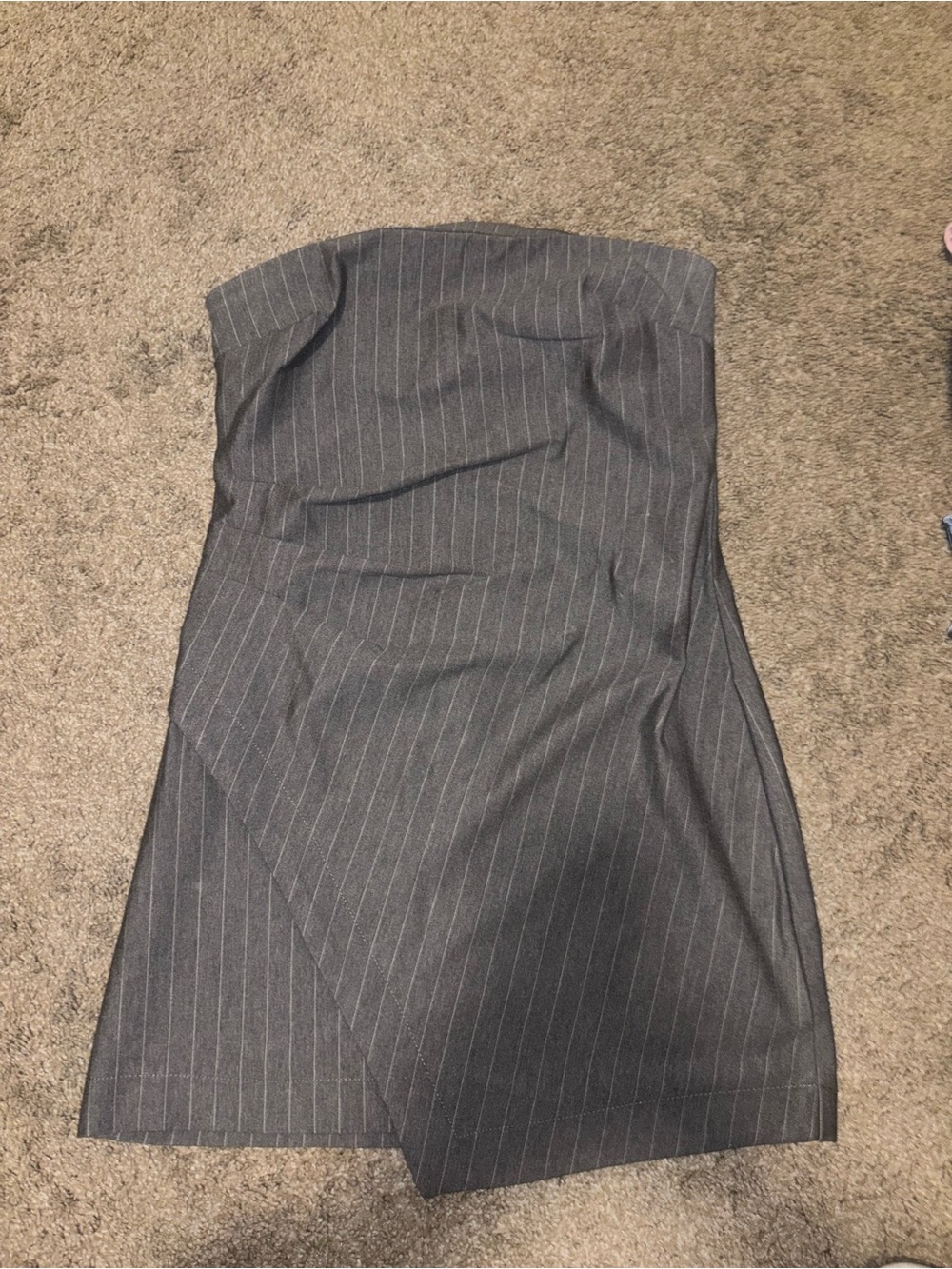 Target Strapless Pinstripe Dress - Gray